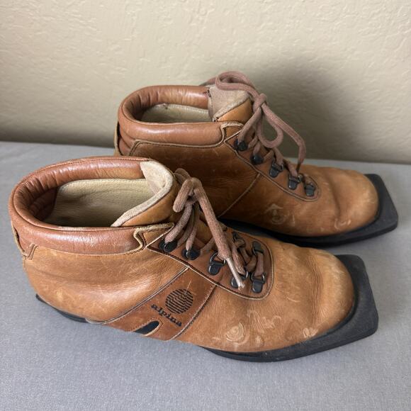 Alpina Brown Leather Cross Country Ski Boots EU 40 Nordic XC Made Slovenia main image 7